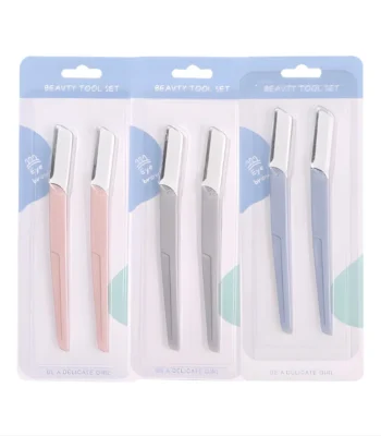 2 pcs Stainless Steel Eyebrow Trimmer for Women