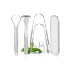 4 Pieces Stainless Steel Tongue Scraper Set