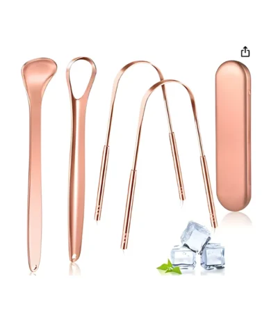 Rose Gold 4 Pcs Tongue Scraper Set