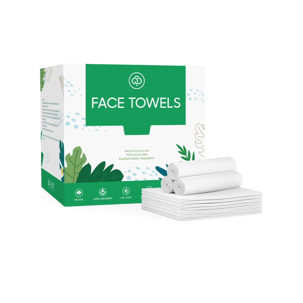 Soft Cotton Disposable Face Towels Pack of 50