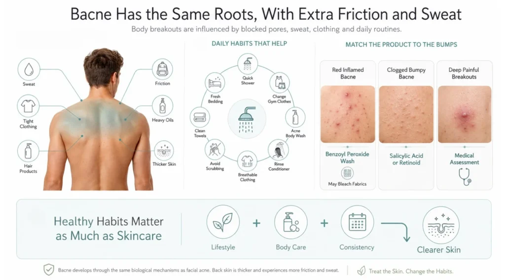 Bacne Has the Same Roots, With Extra Friction and Sweat