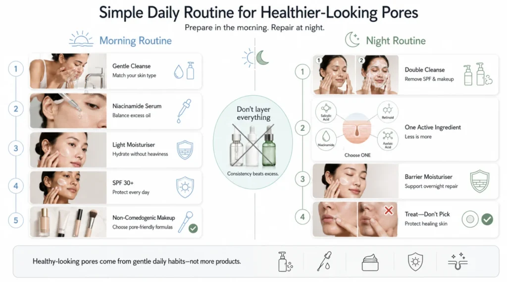 Best routine to lessen pores in morning and night