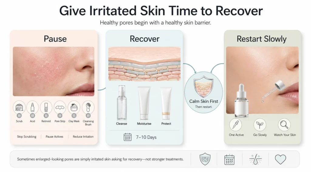 How to lessen pores at home when your skin is already irritated