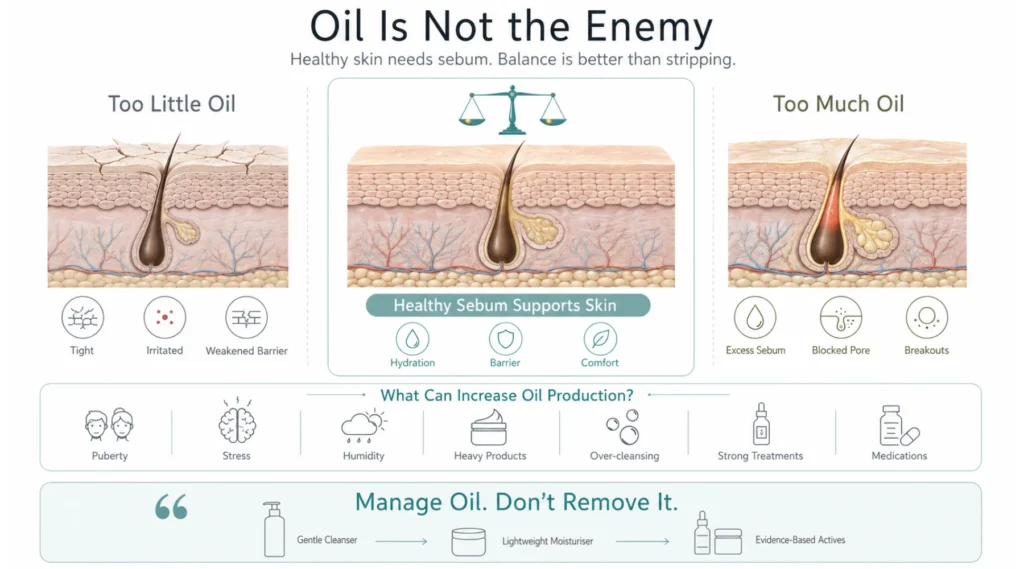 Oil Is Not the Enemy, but Excess Sebum Can Set the Stage
