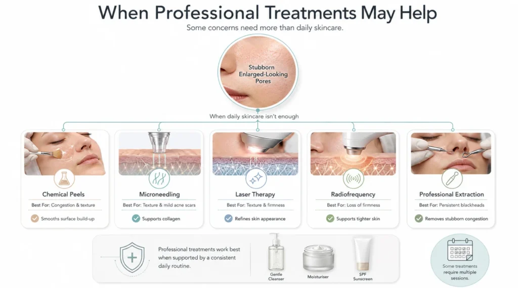 Professional treatments for stubborn enlarged pores