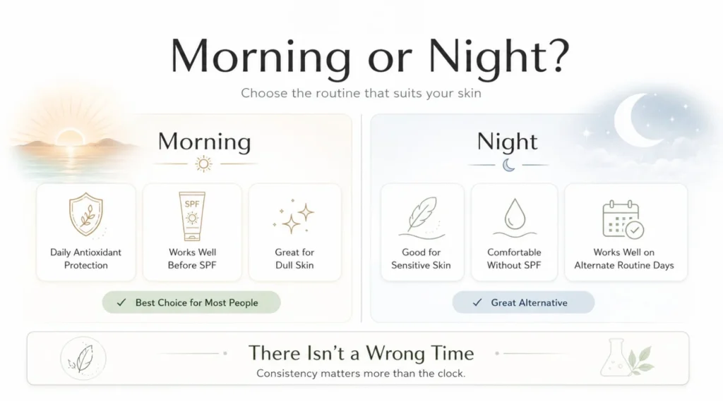 When to Use Vitamin C Serum: Morning or Night?