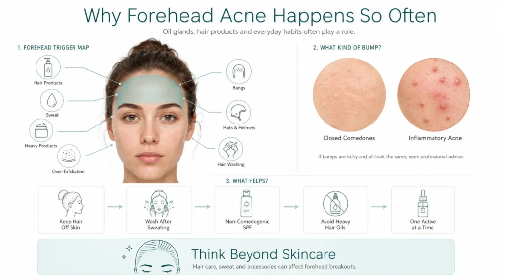 Why Forehead Acne Happens So Often