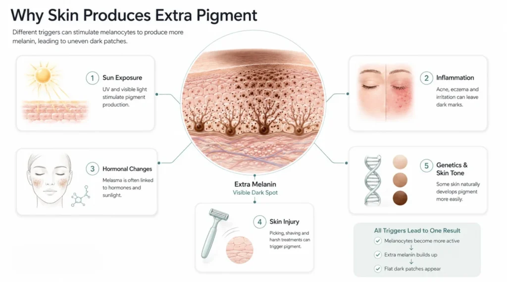 Why Skin Produces Extra Pigment