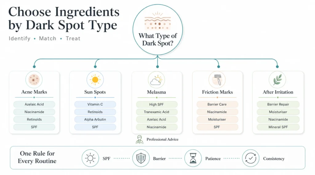 Choose Ingredients for Hyperpigmentation by Dark Spot Type