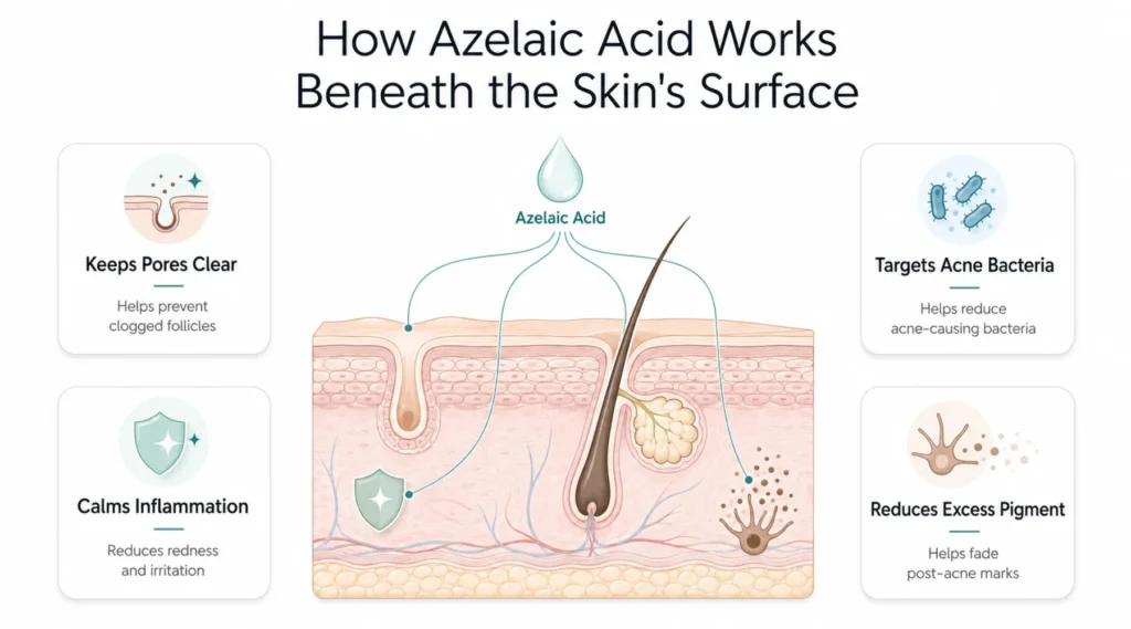 How Azelaic Acid Works Beneath the Skin’s Surface