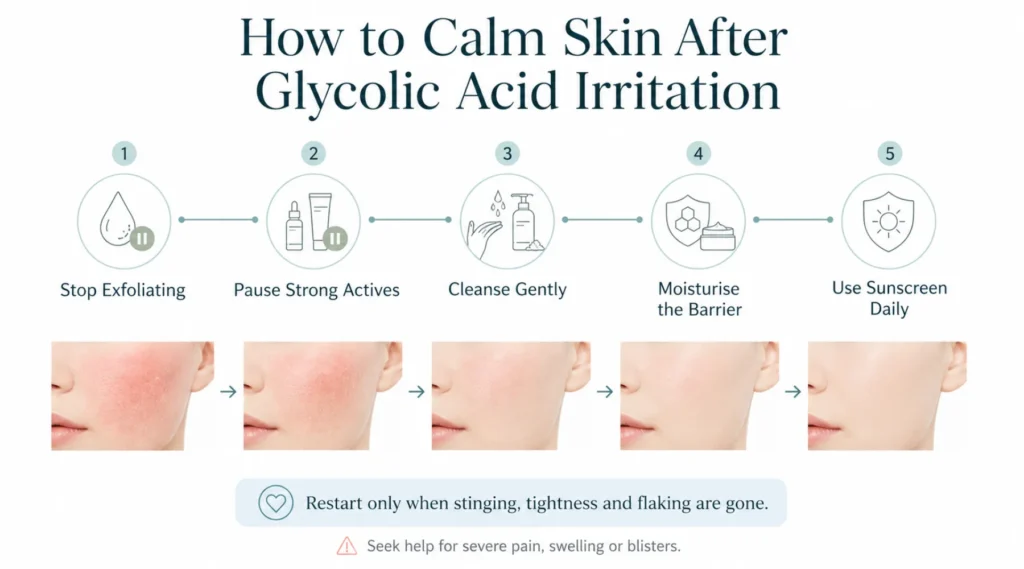 How to Calm Skin After Glycolic Acid Irritation