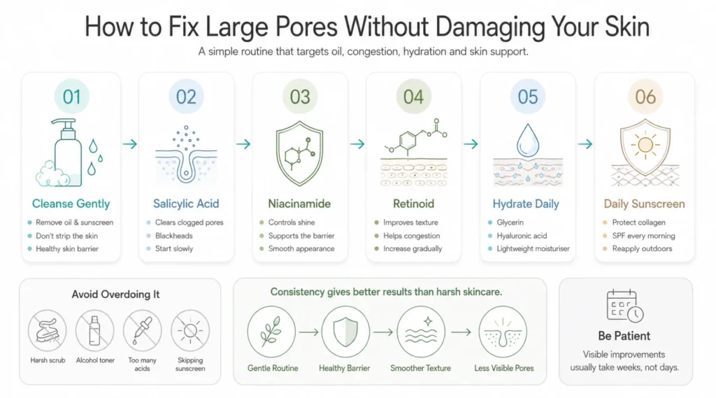 How to Fix Large Pores Without Damaging Your Skin