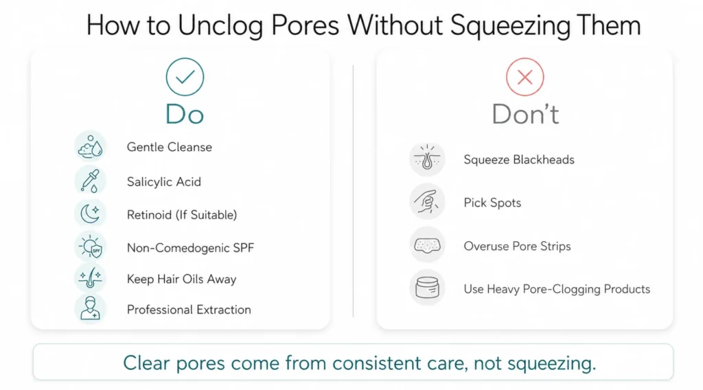 How to Unclog Pores Without Squeezing Them