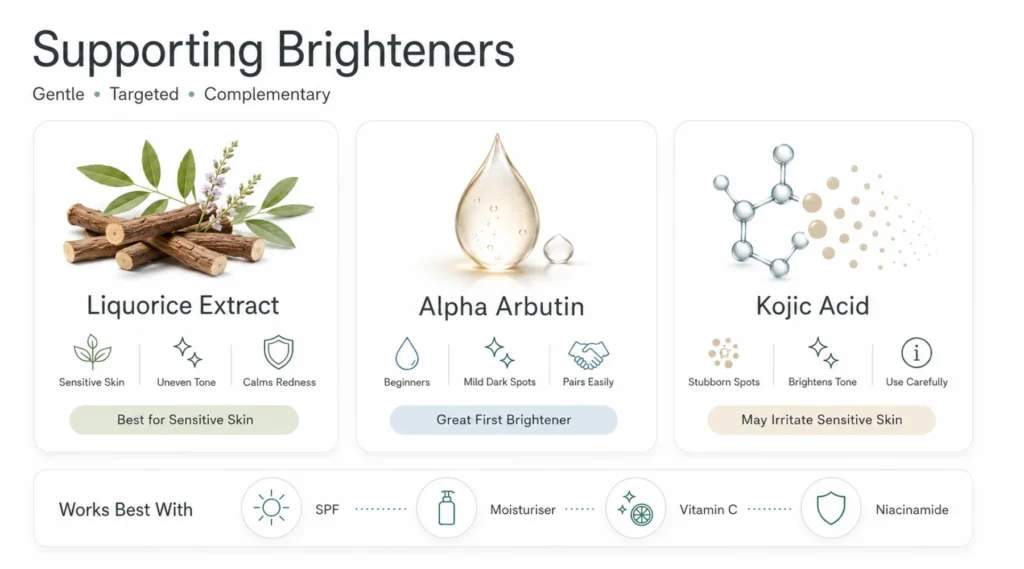 Liquorice Extract, Alpha Arbutin, and Kojic Acid for Hyperpigmentation