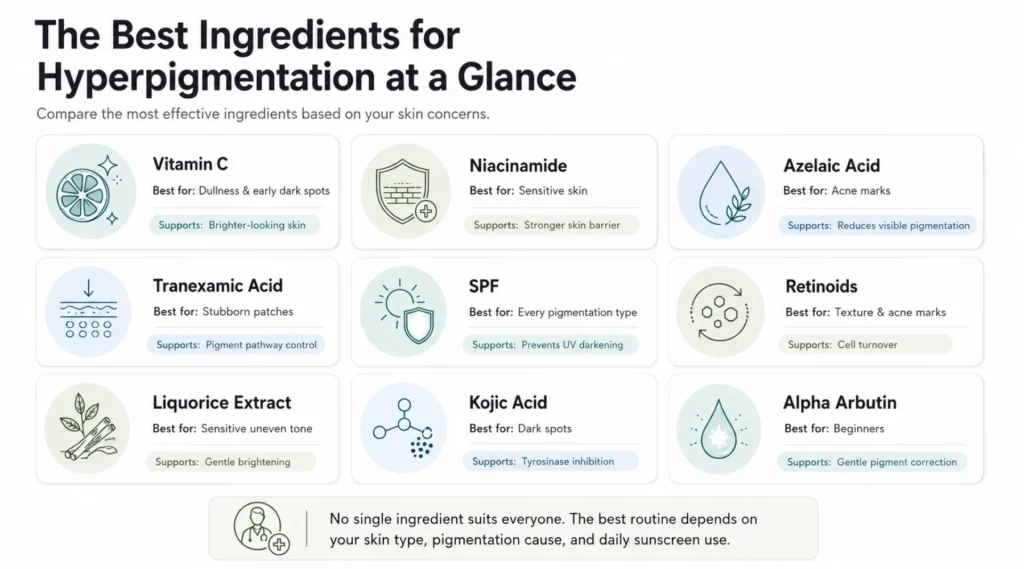 The Best Ingredients for Hyperpigmentation at a Glance