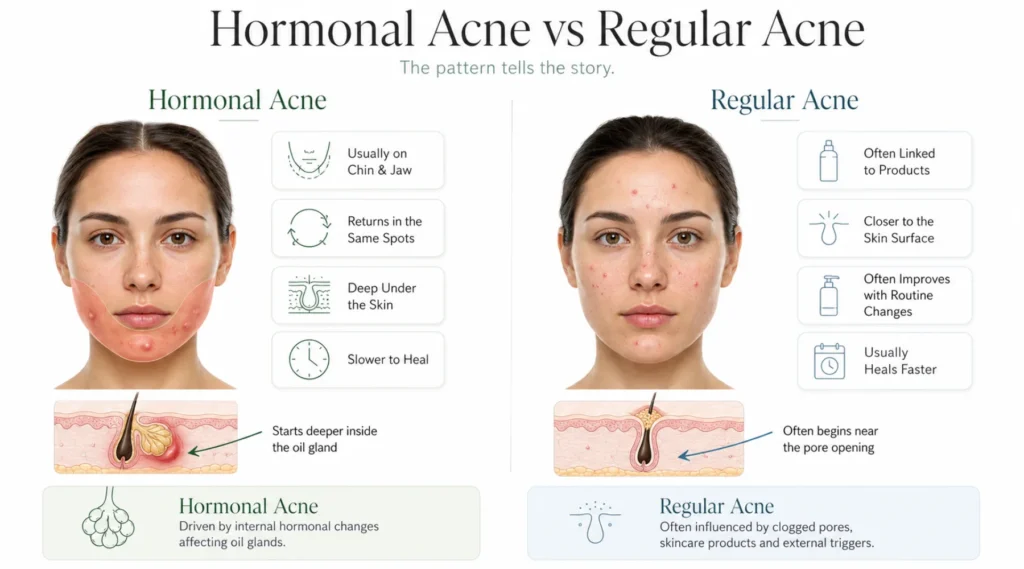The Difference Between Hormonal Acne and Regular Acne in Real Skin