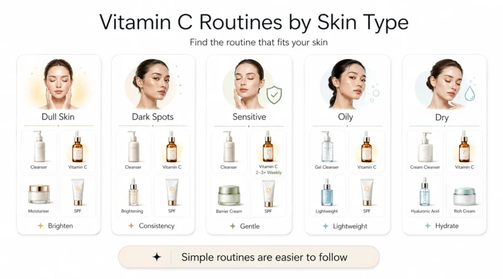 Vitamin C Serum Routine Examples by Skin Type