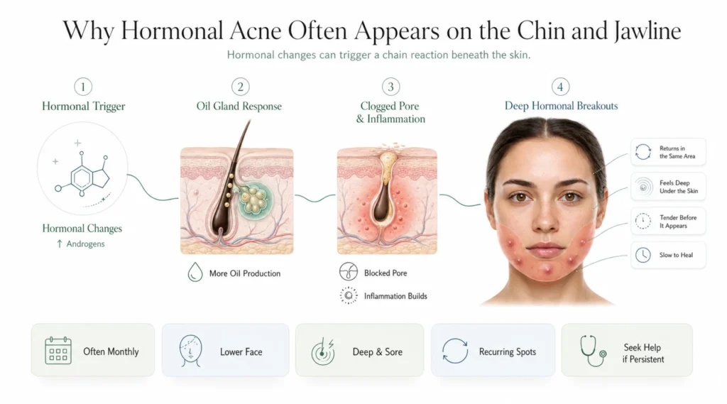 Why Hormonal Acne Often Appears on the Chin and Jawline