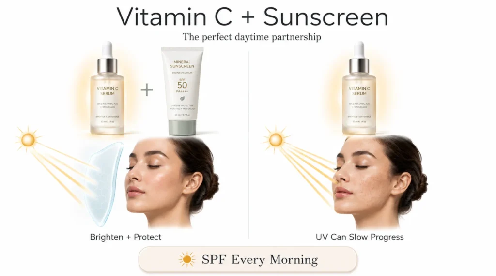 Why Sunscreen Decides How Well Vitamin C Works