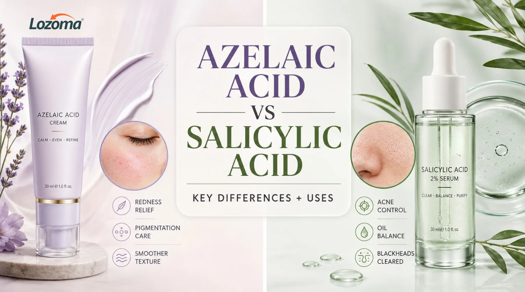 Azelaic Acid vs Salicylic Acid: Key Differences and Uses