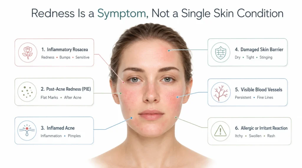 Redness Is a Symptom, Not a Single Skin Condition