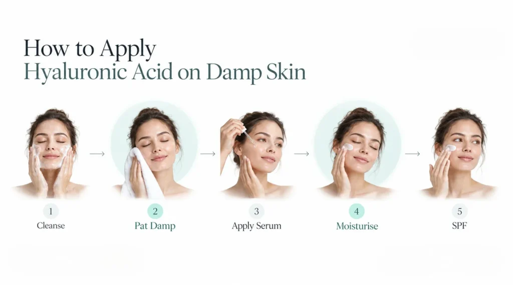 How to Use Hyaluronic Acid on Damp Skin Step by Step