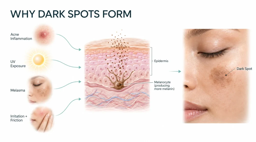 Why Dark Spots Form in the First Place
