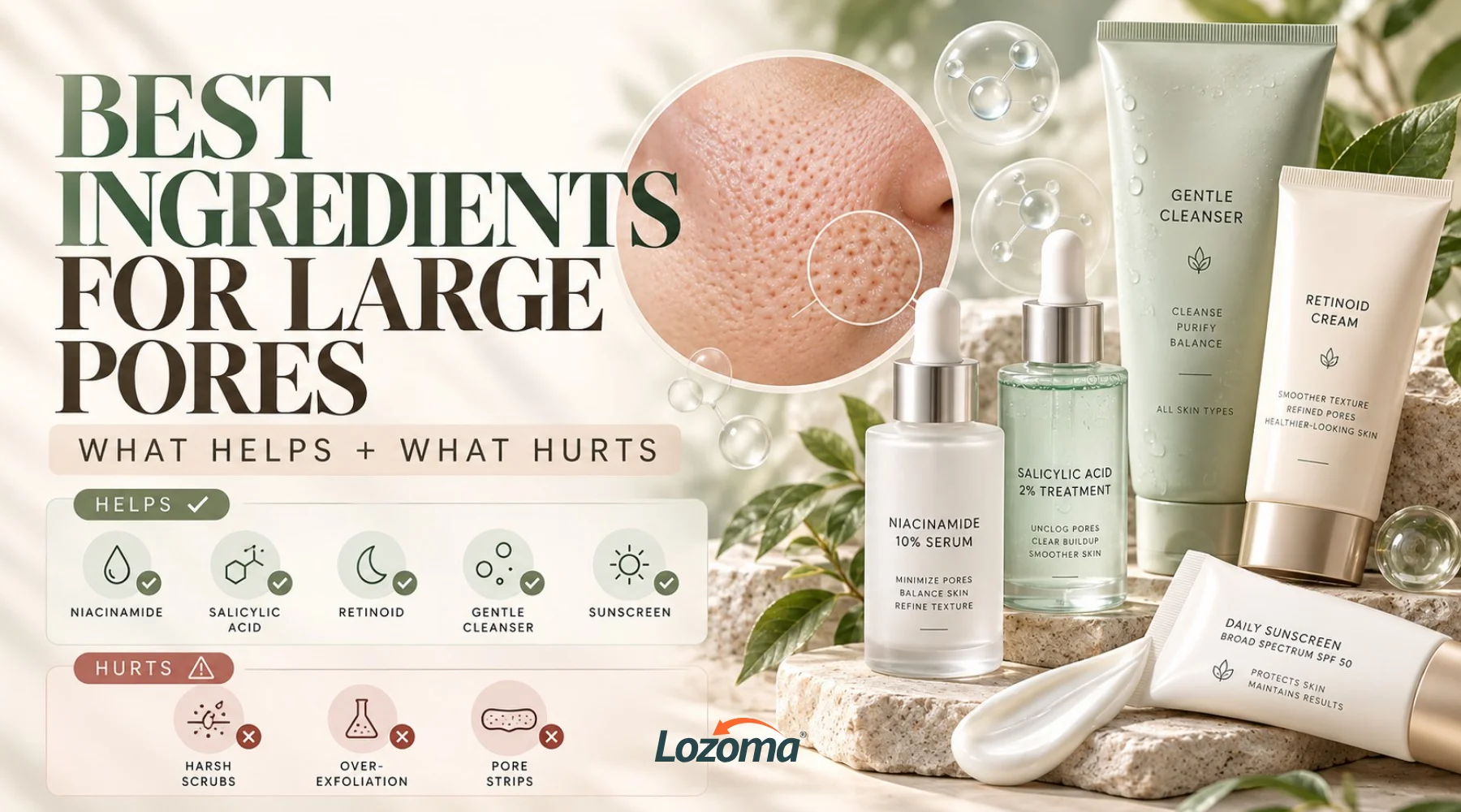 Best Ingredients for Large Pores: What Helps and What Hurts