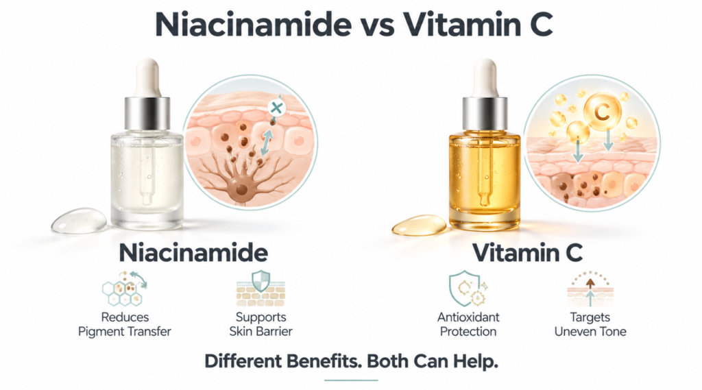 Niacinamide vs Vitamin C for Hyperpigmentation